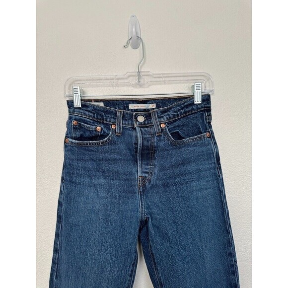 Levi's Wedgie Straight Button Fly Medium Wash Blue Jeans High Rise Women's 25 - Picture 2 of 10